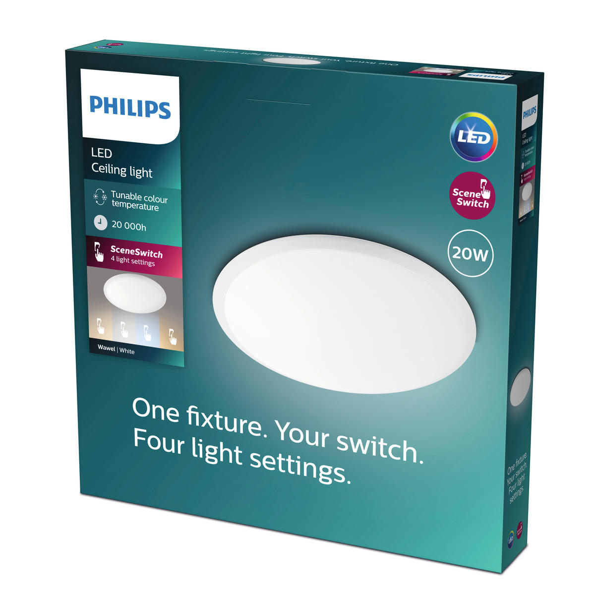 LED-DECKENLEUCHTE 38/6,6/38 cm   - Weiß, KONVENTIONELL, Kunststoff (38/6,6/38cm) - Philips