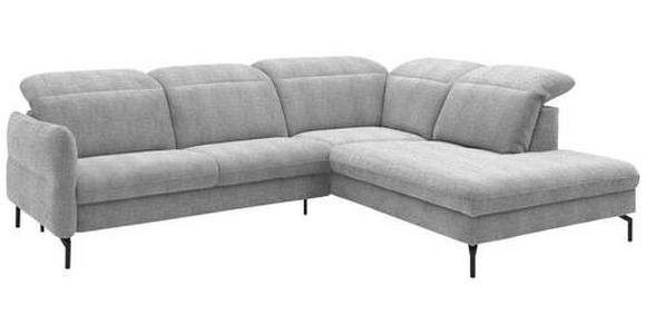ECKSOFA in Flachgewebe Hellgrau 299-313/233 cm - Hellgrau/Schwarz, Design, Textil/Metall (299-313/233cm) - Dieter Knoll