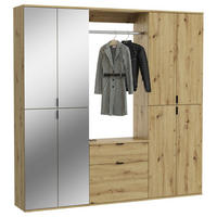 GARDEROBE 3-teilig 183/193/34 cm  - Konventionell, Glas/Holzwerkstoff (183/193/34cm) - MID.YOU