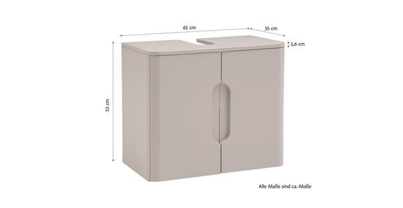 WASCHBECKENUNTERSCHRANK 61/53/35 cm  - Kaschmir, KONVENTIONELL, Holzwerkstoff (61/53/35cm) - Xora