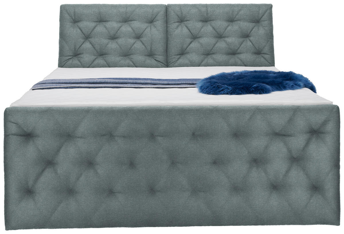 BOXSPRINGBETT 180/200 cm  in Mintgrün  - Schwarz/Mintgrün, KONVENTIONELL, Kunststoff/Textil (180/200cm) - Carryhome