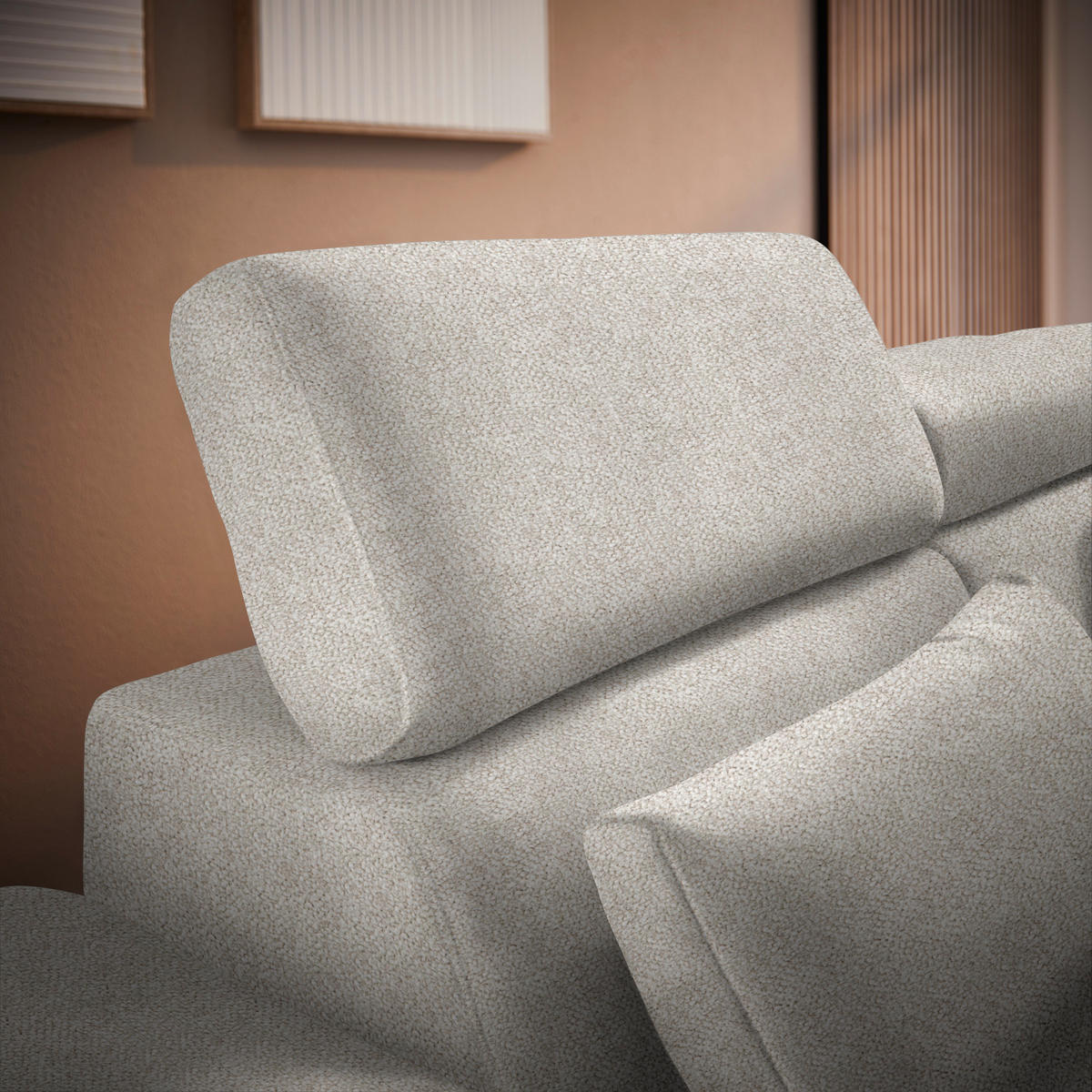 ECKSOFA in Velours Beige  299/264 cm  - Beige/Schwarz, Design, Textil/Metall (299/264cm) - Novel