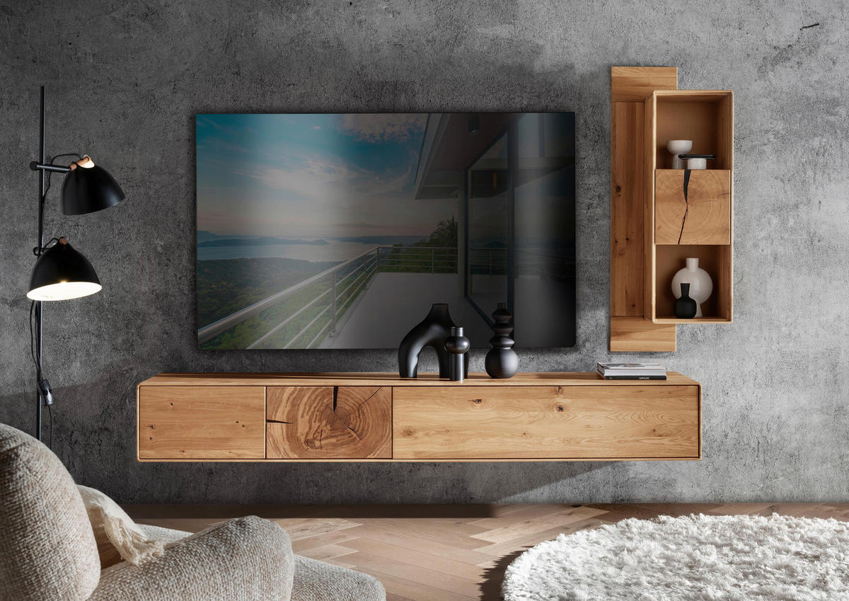 WOHNWAND 2-teilig  in Eichefarben  220/151/40 cm  - Wildeiche/Eichefarben, Basics, Holz (220/151/40cm) - Livetastic