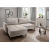 ECKSOFA Marissa Beige Cord  - Beige/Schwarz, Basics, Holz/Textil (238/174cm) - Livetastic