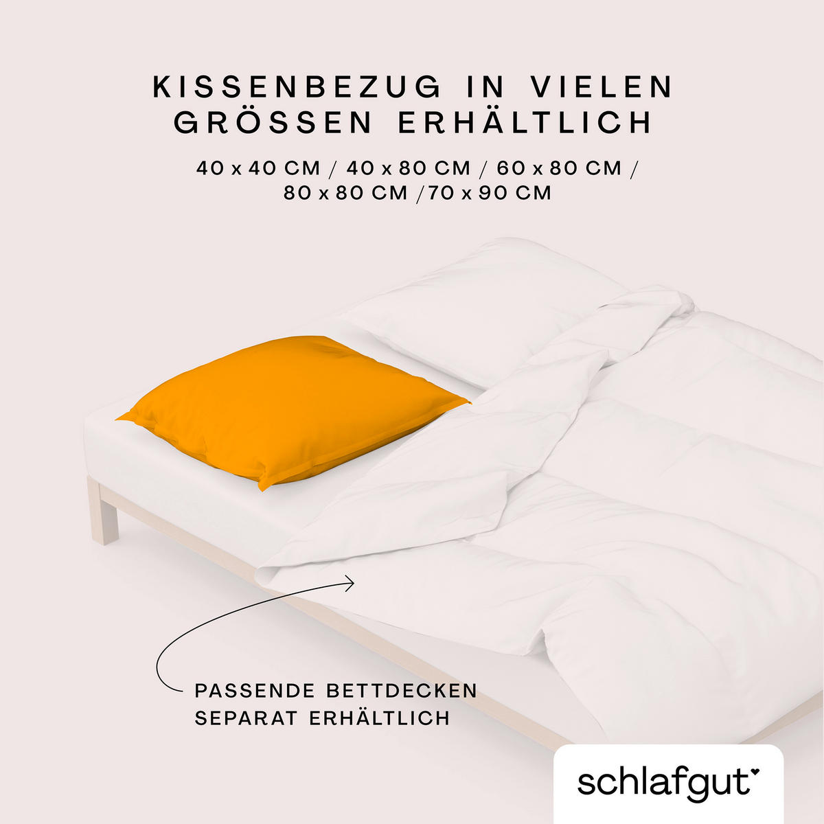 KOPFKISSENBEZUG WOVEN SATIN 80/80 cm  - Dunkelgelb, Basics, Textil (80/80cm) - Schlafgut