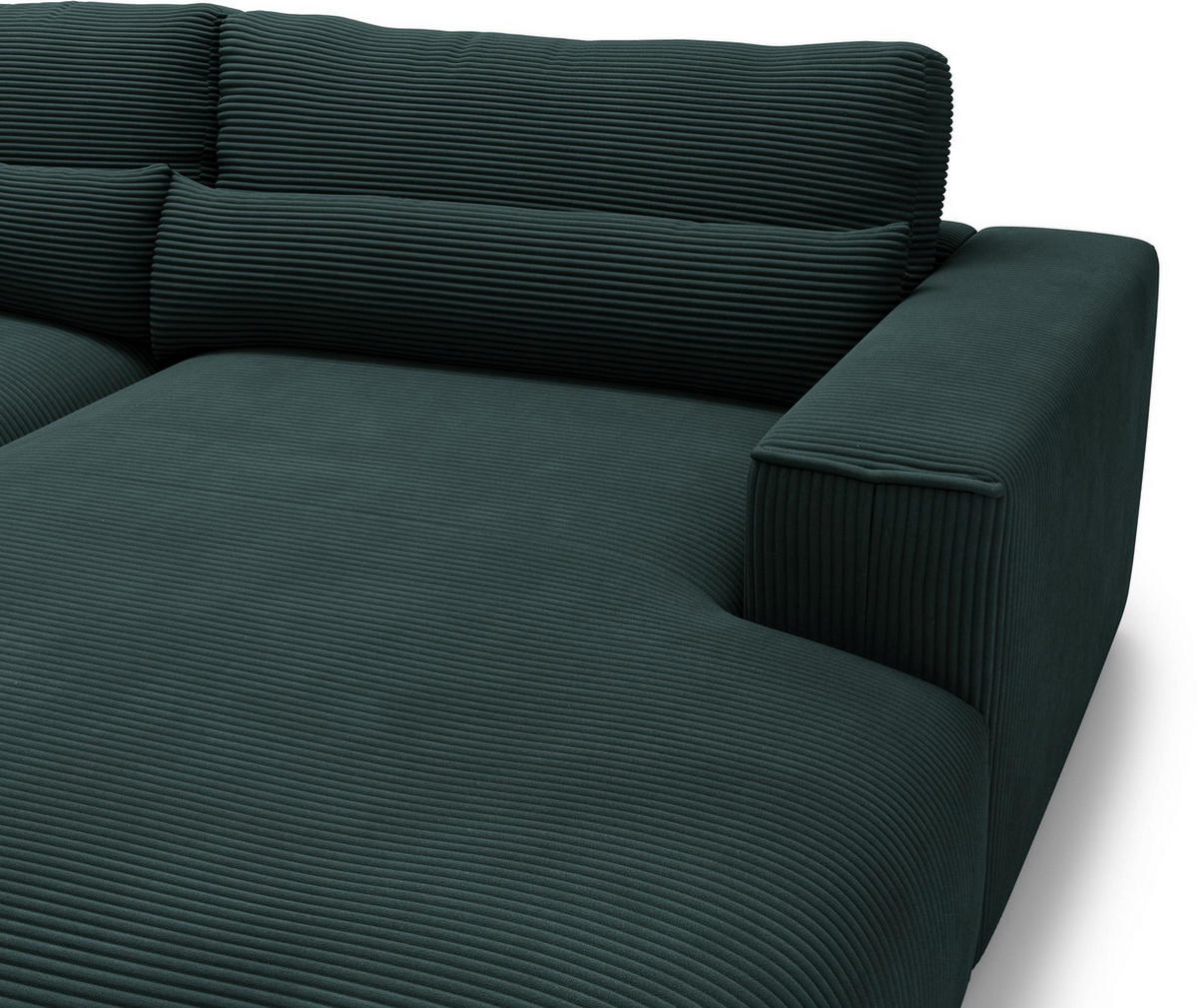 ECKSOFA Felicia Anthrazit Cord  - Anthrazit/Schwarz, Design, Kunststoff/Textil (267/187cm) - Stylife
