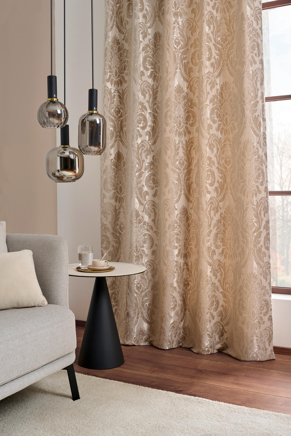 HOTOVÝ ZÁVĚS, neprůsvitné, 140/260 cm - hedvábně šedá, Trend, textil (140/260cm) - Dieter Knoll