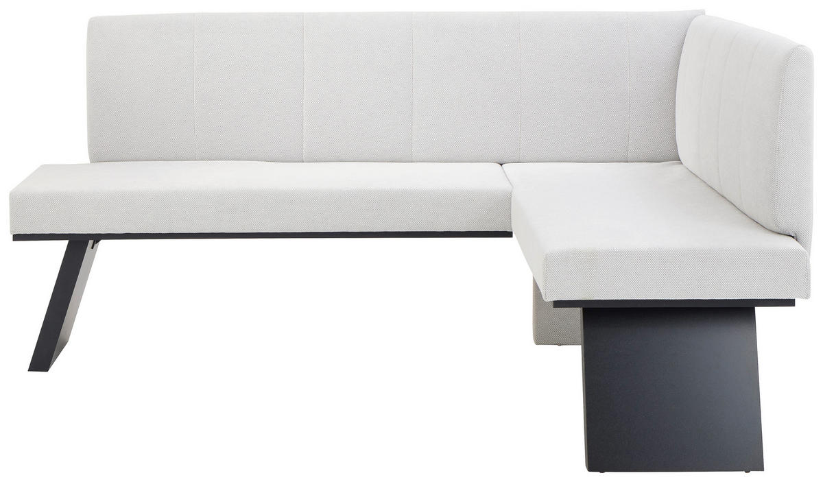ECKBANK 185/150 cm Webstoff Grau   - Schwarz/Grau, KONVENTIONELL, Textil (185/150cm)