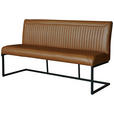 SITZBANK 170/92/63 cm  in Schwarz, Cognac  - Cognac/Schwarz, Design, Leder/Metall (170/92/63cm) - Ambia Home