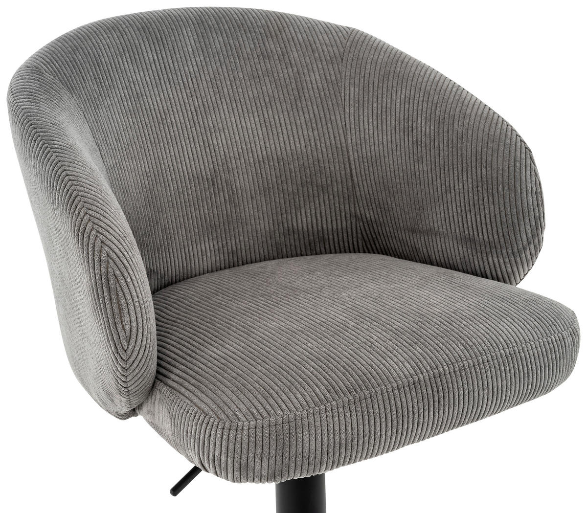 BARHOCKER in Metall, Textil Grau, Schwarz  - Schwarz/Grau, KONVENTIONELL, Textil/Metall (54/91-112/52cm) - MID.YOU