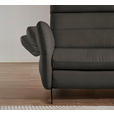 ECKSOFA in Echtleder Dunkelgrau  300/157 cm  - Dunkelgrau/Schwarz, Design, Leder/Metall (300/157cm) - Dieter Knoll