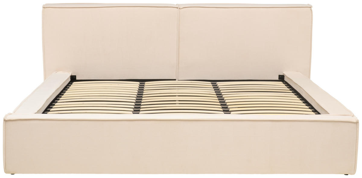 POLSTERBETT 180/200 cm  in Beige  - Beige/Schwarz, Modern, Holz/Kunststoff (180/200cm) - Livetastic