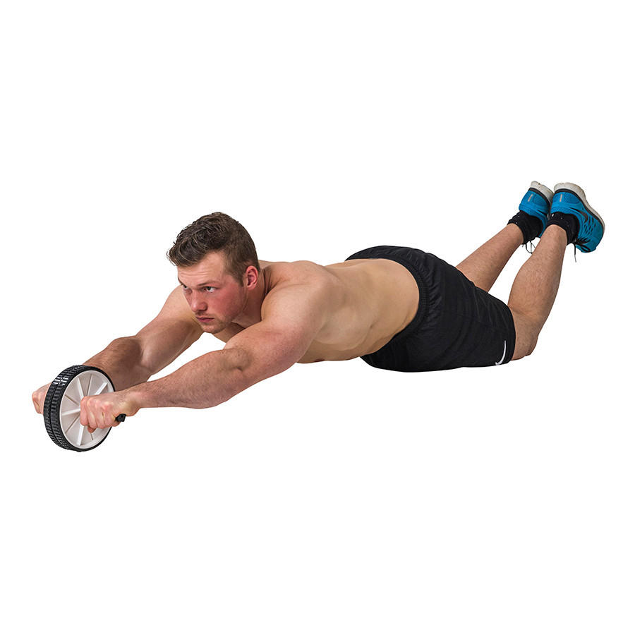 BAUCHMUSKELTRAINER - Schwarz/Weiß, KONVENTIONELL, Kunststoff