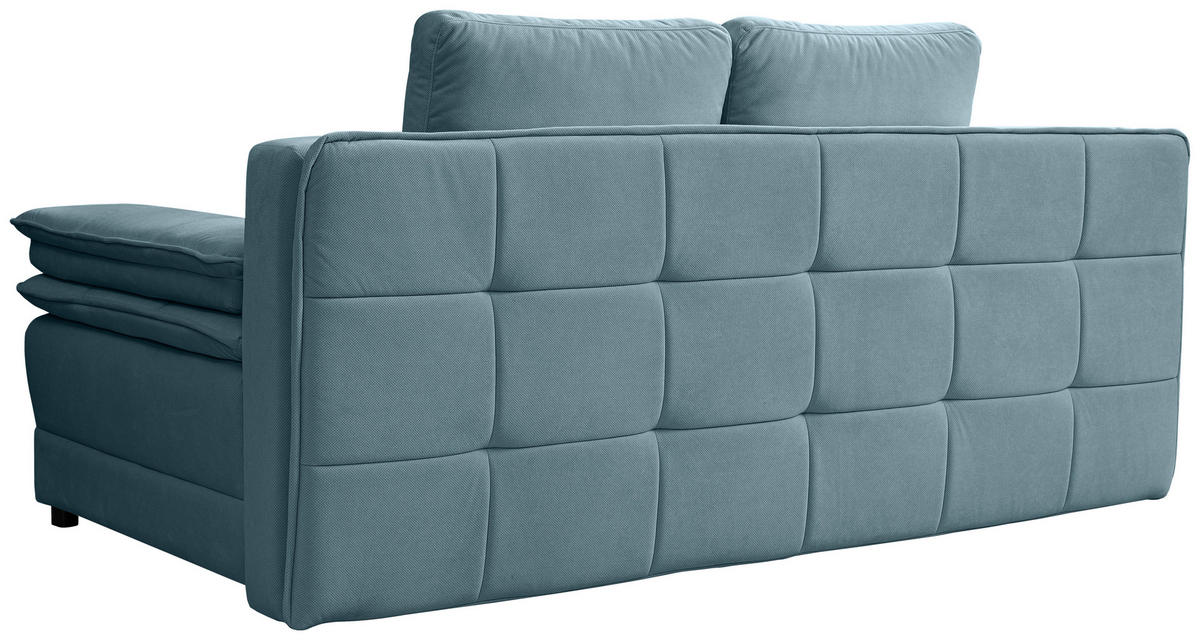 SCHLAFSOFA in Webstoff Hellblau  - Schwarz/Hellblau, Modern, Kunststoff/Textil (202/73-92/105cm) - MID.YOU