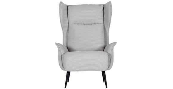 OHRENSESSEL Cord Hellgrau  - Hellgrau/Schwarz, Design, Textil/Metall (83/106/89cm) - Landscape