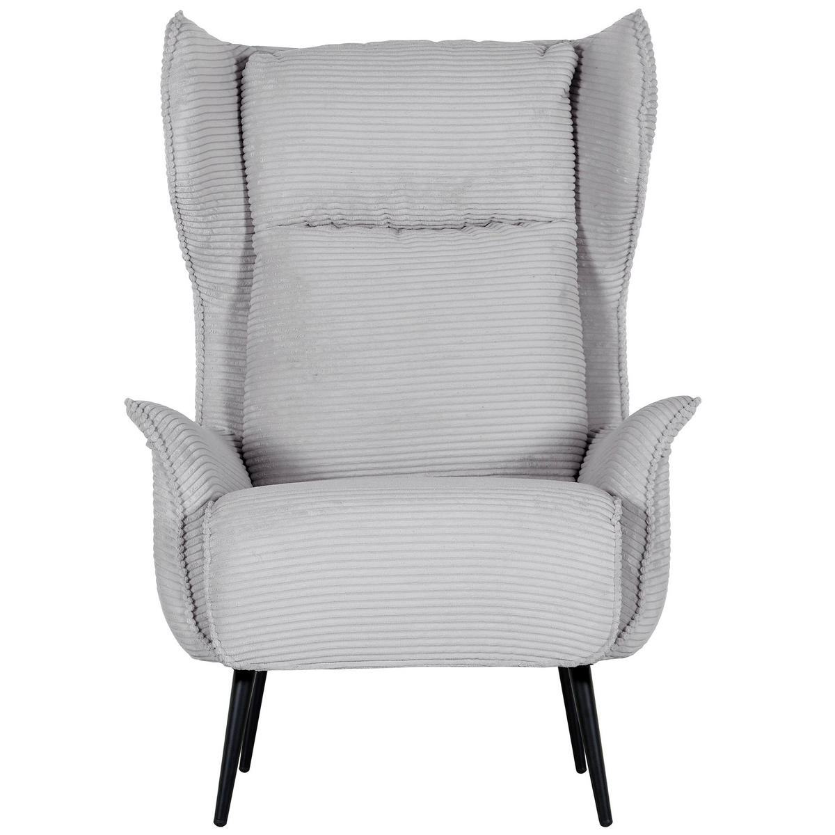 OHRENSESSEL Cord Hellgrau  - Hellgrau/Schwarz, Design, Textil/Metall (83/106/89cm) - Landscape