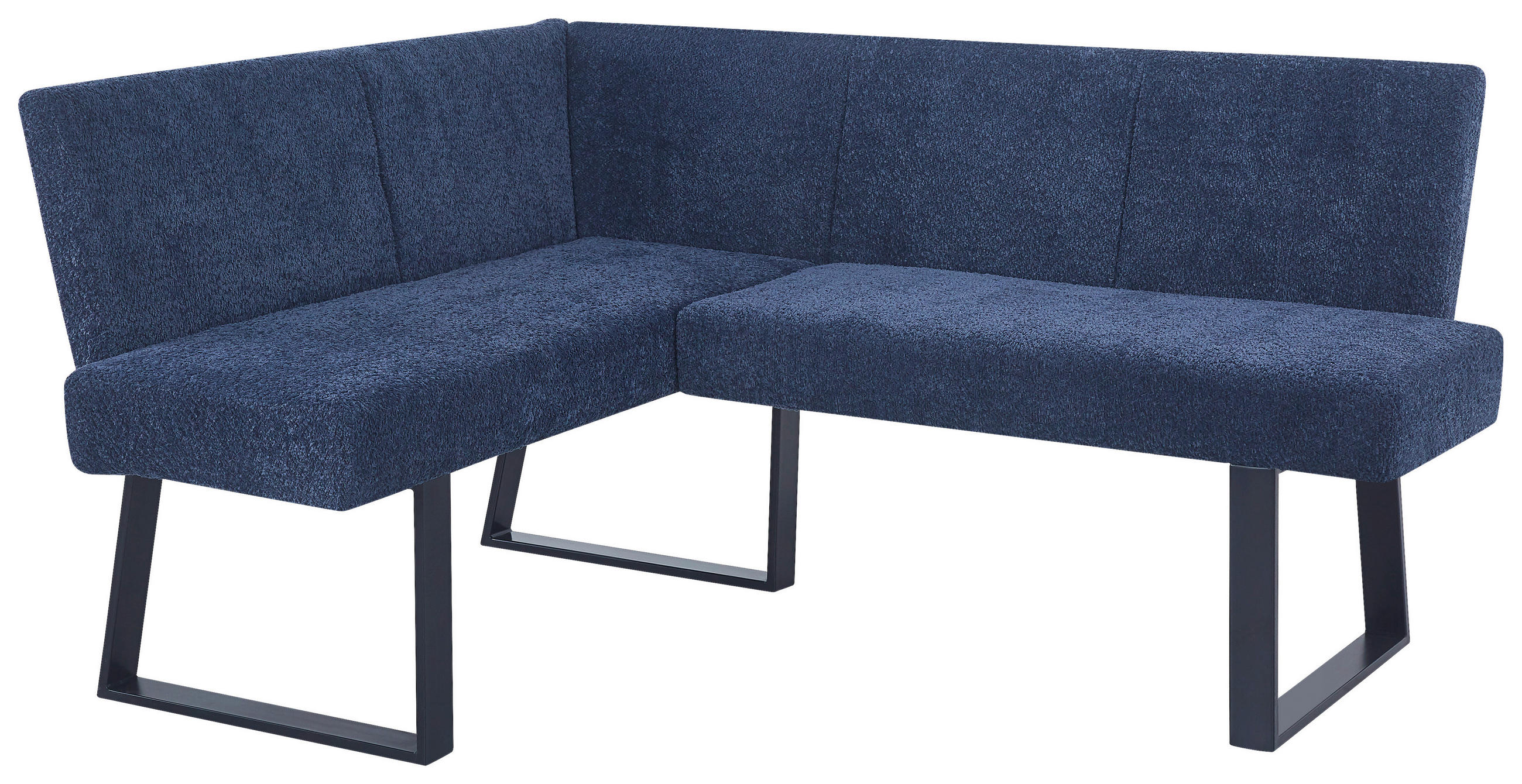 ECKBANK 130/160 cm Leinenoptik Dunkelblau   - Schwarz/Dunkelblau, KONVENTIONELL, Textil/Metall (130/160cm) - MID.YOU