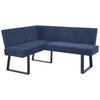ECKBANK 130/160 cm Leinenoptik Dunkelblau   - Schwarz/Dunkelblau, KONVENTIONELL, Textil/Metall (130/160cm) - MID.YOU