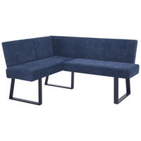ECKBANK 130/160 cm Leinenoptik Dunkelblau   - Schwarz/Dunkelblau, KONVENTIONELL, Textil/Metall (130/160cm) - MID.YOU