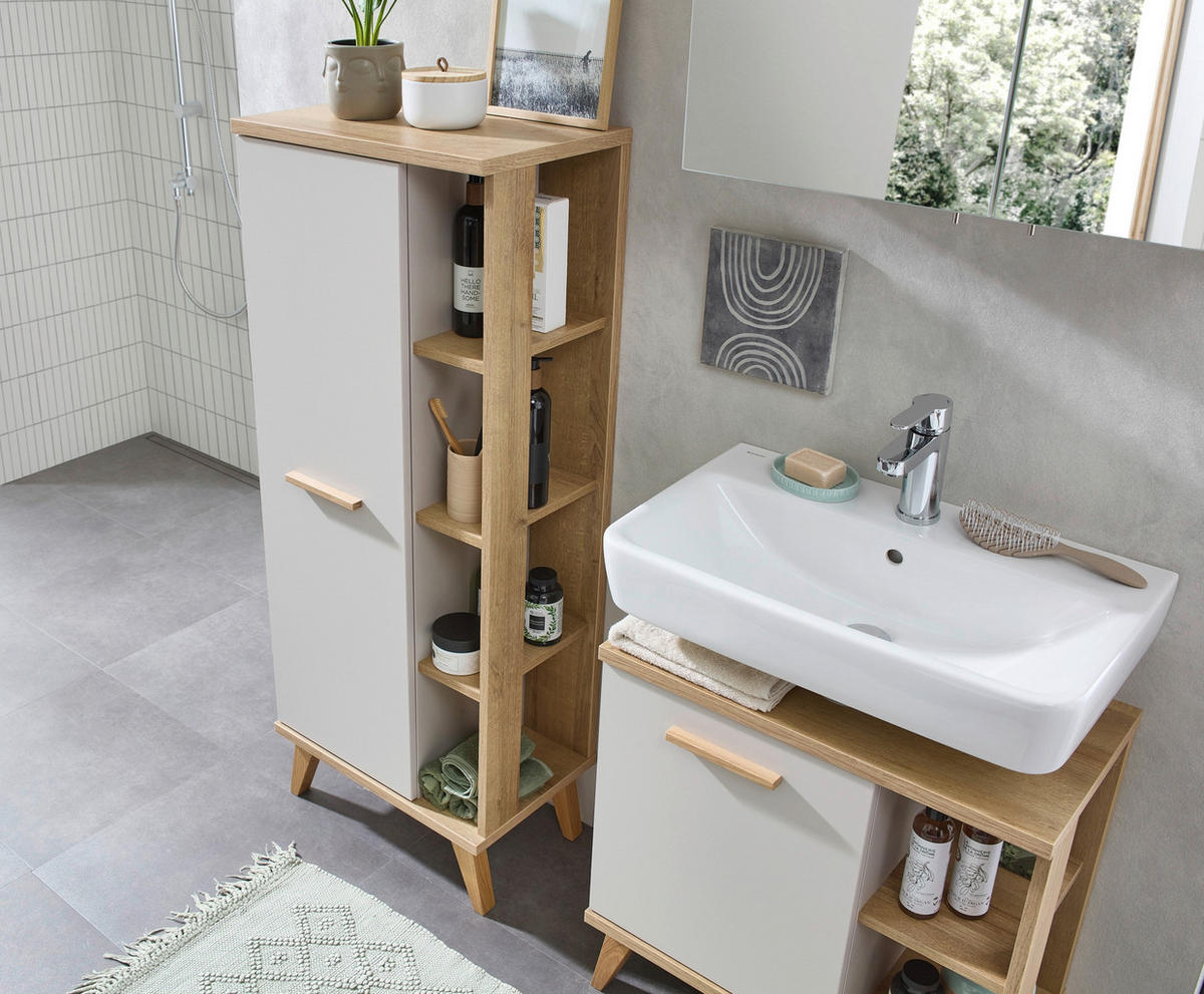WASCHBECKENUNTERSCHRANK 60,5/65/33 cm  - Kaschmir/Eichefarben, Design, Holzwerkstoff (60,5/65/33cm) - Xora