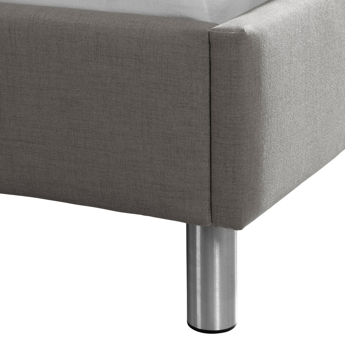 POLSTERBETT 140/200 cm,  in Grau,  - Alufarben/Grau, MODERN, Textil/Metall (140/200cm) - Livetastic