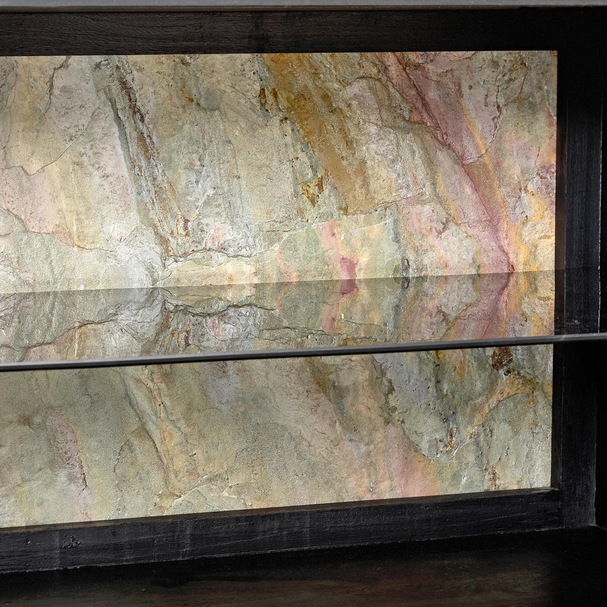 VITRINE in Hartholz Akazie Schwarz, Akaziefarben  - Schwarz/Akaziefarben, KONVENTIONELL, Holz/Metall (60/135/40cm) - Livetastic