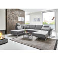 WOHNLANDSCHAFT in Flachgewebe Grau - Chromfarben/Grau, KONVENTIONELL, Textil/Metall (200/217cm) - Voleo