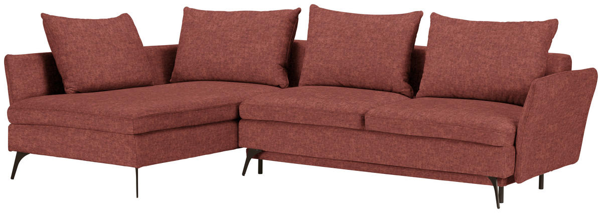 ECKSOFA in Webstoff Rostfarben  - Rostfarben/Schwarz, Design, Textil/Metall (182/280cm) - Carryhome