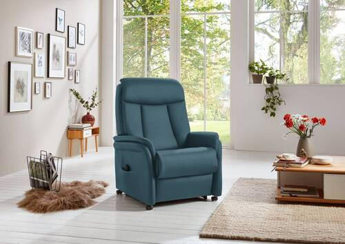 FERNSEHSESSEL in Blau  - Blau, Konventionell, Leder/Kunststoff (80/107/84cm) - Valdera