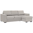 ECKSOFA  in Velours Creme  244/157 cm  - Creme/Schwarz, Design, Kunststoff/Textil (244/157cm) - Carryhome