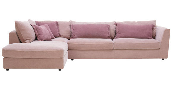 WOHNLANDSCHAFT in Textil Altrosa, Rosa - Schwarz/Altrosa, ROMANTIK / LANDHAUS, Kunststoff/Textil (225/329cm) - Valnatura