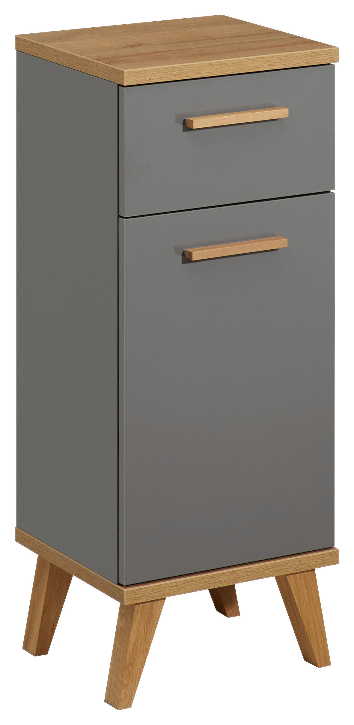 UNTERSCHRANK 35,5/89,5/33 cm   - Eichefarben/Grau, Design, Glas/Holzwerkstoff (35,5/89,5/33cm) - Xora