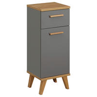UNTERSCHRANK 35,5/89,5/33 cm   - Eichefarben/Grau, Design, Glas/Holzwerkstoff (35,5/89,5/33cm) - Xora