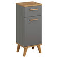 UNTERSCHRANK 35,5/89,5/33 cm - Eichefarben/Grau, Design, Glas/Holzwerkstoff (35,5/89,5/33cm) - Xora