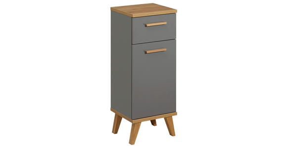 UNTERSCHRANK 35,5/89,5/33 cm - Eichefarben/Grau, Design, Glas/Holzwerkstoff (35,5/89,5/33cm) - Xora