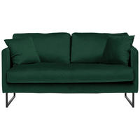2-SITZER-SOFA Samt Dunkelgrün  - Dunkelgrün/Schwarz, Design, Textil/Metall (150/78/84cm) - Carryhome