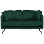 2-SITZER-SOFA Samt Dunkelgrün  - Dunkelgrün/Schwarz, Design, Textil/Metall (150/78/84cm) - Carryhome