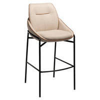 BARHOCKER in Metall, Textil Beige  - Beige/Schwarz, Design, Textil/Metall (51,5/106/58cm) - Lomoco