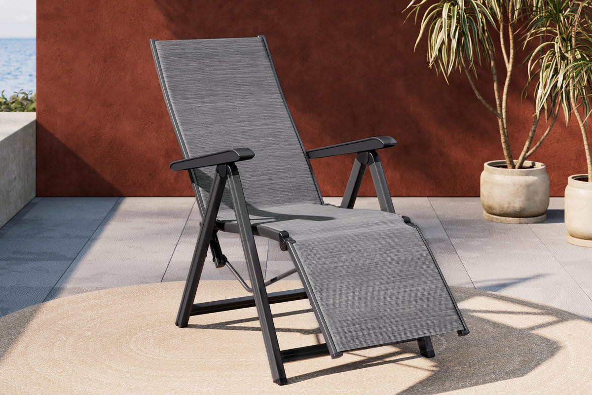 KERTI RELAX KAROSSZÉK 61/111/90 cm  - antracit/szürke, Konventionell, műanyag/textil (61/111/90cm) - Kettler