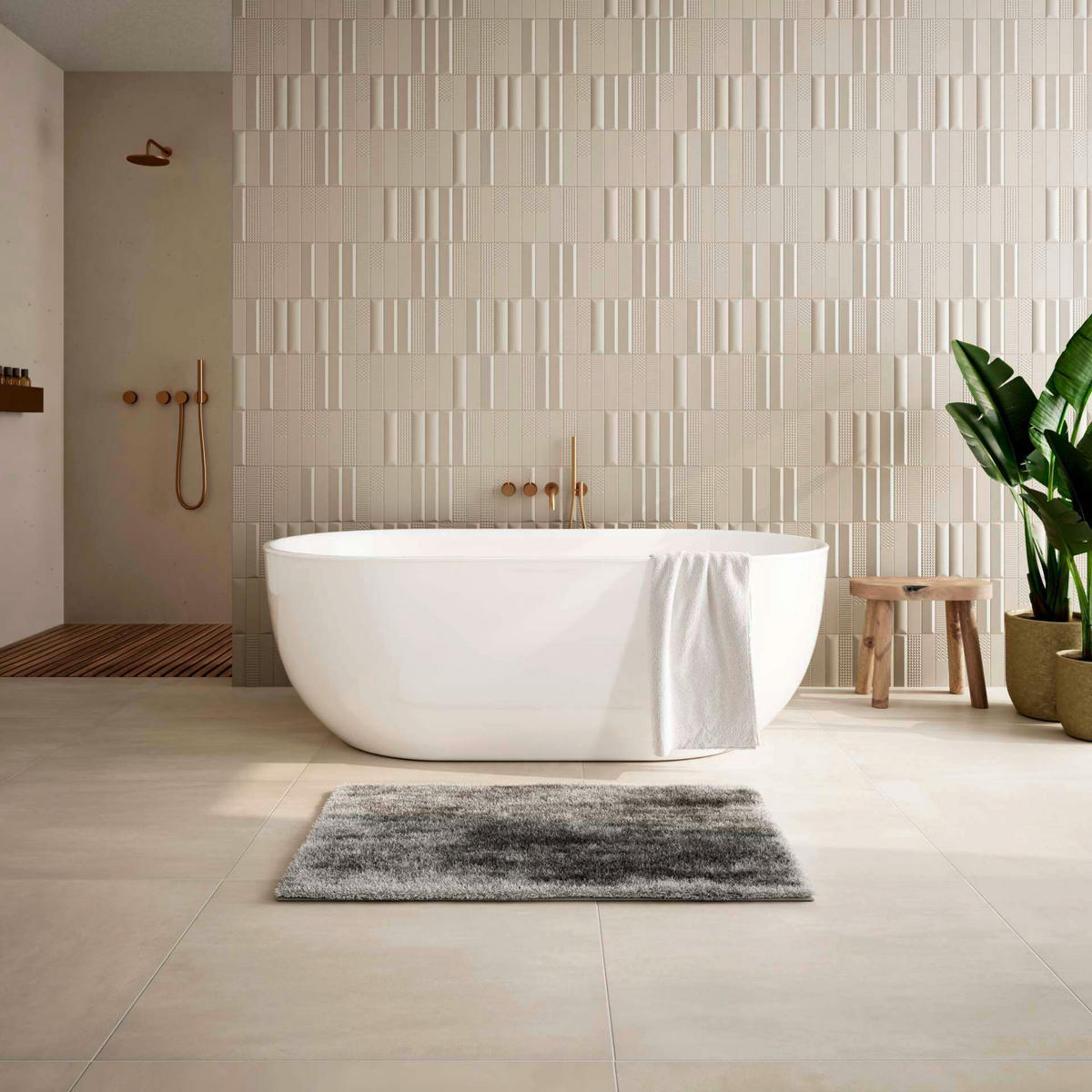 BADEMATTE Anthrazit 60/100 cm  - Anthrazit, Basics, Kunststoff/Textil (60/100cm) - Grund