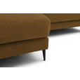 ECKSOFA  in Flachgewebe Goldfarben  177/253 cm  - Goldfarben/Schwarz, Design, Textil/Metall (177/253cm) - Dieter Knoll