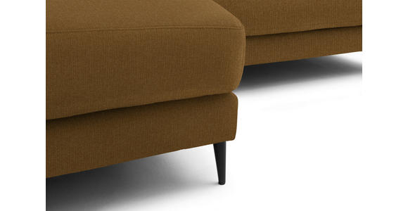 ECKSOFA  in Flachgewebe Goldfarben  177/253 cm  - Goldfarben/Schwarz, Design, Textil/Metall (177/253cm) - Dieter Knoll