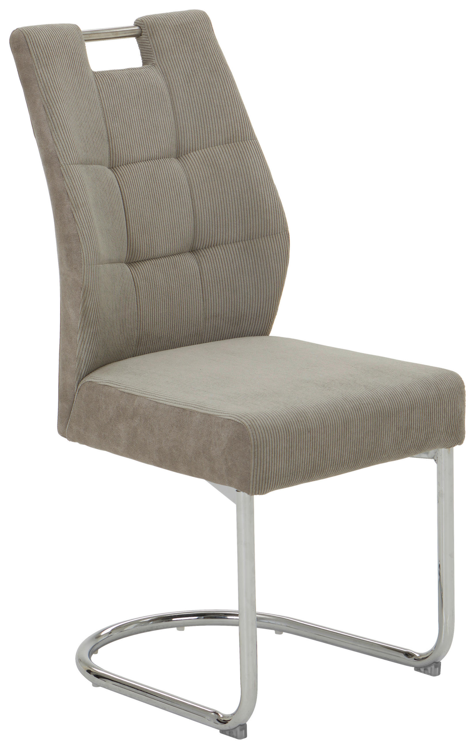 SCHWINGSTUHL  in Eisen Mikrofaser  - Chromfarben/Beige, Design, Textil/Metall (45/97/59cm) - Carryhome