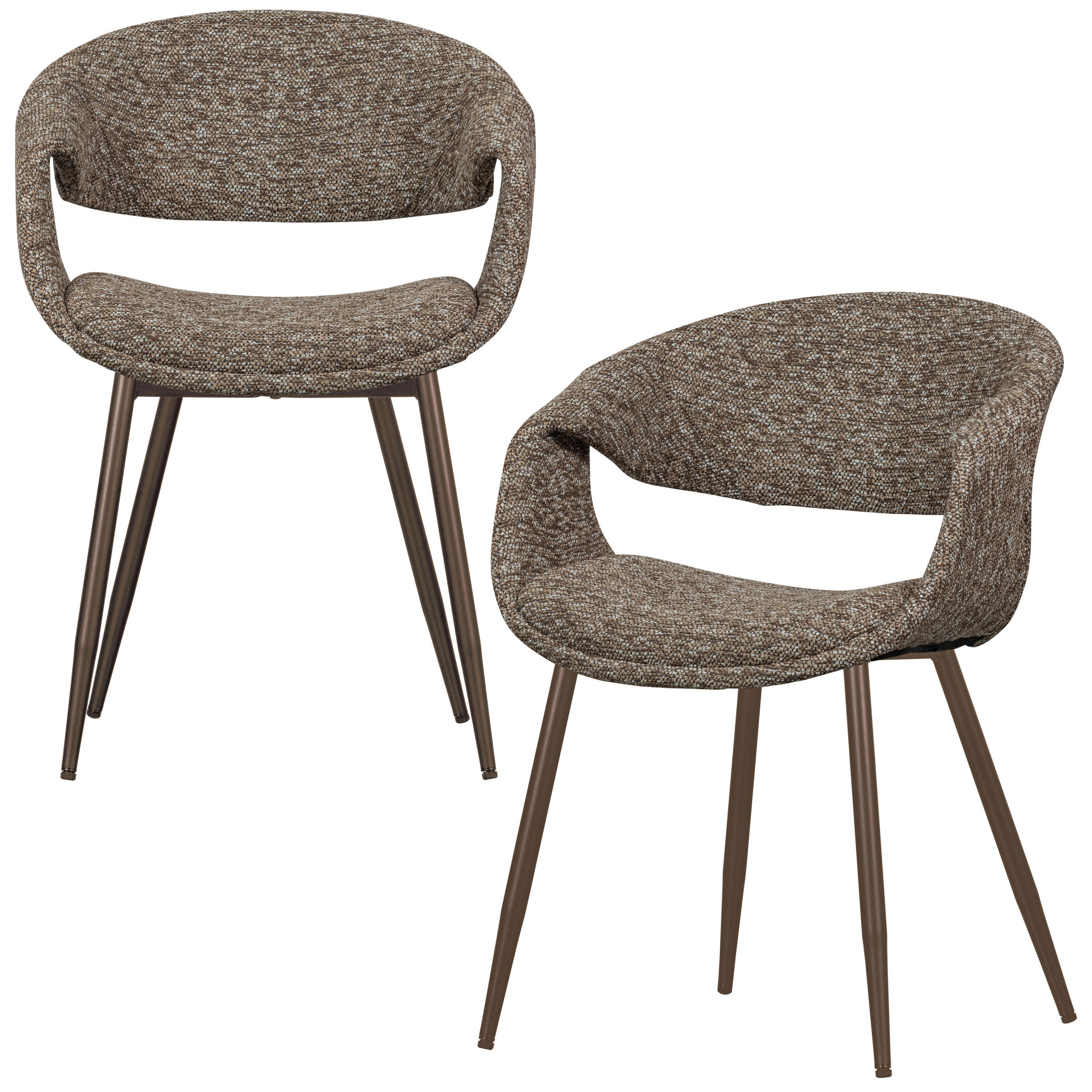 Livetastic Armlehnstuhl-Set Yossi Braun, Kupfer 57x78x57 cm