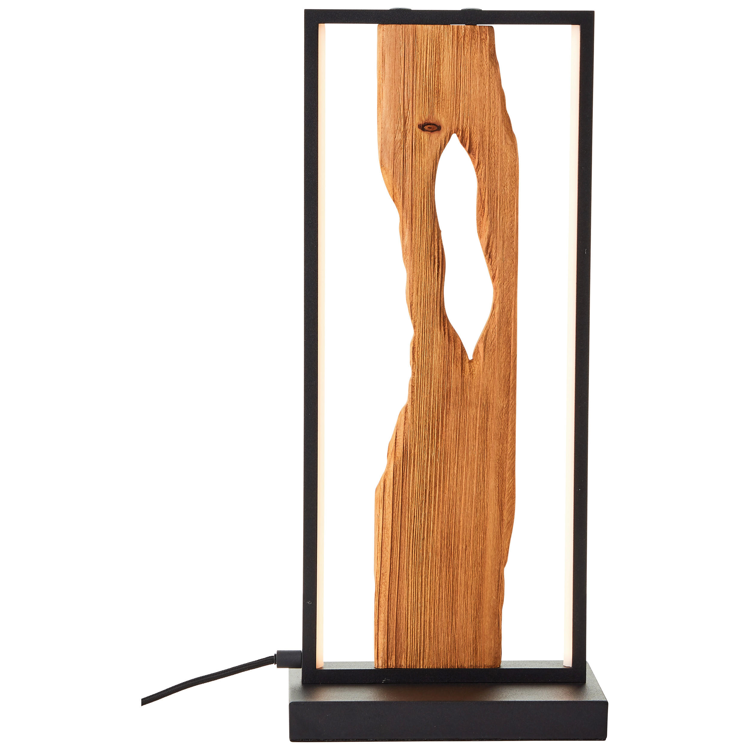 LED-TISCHLEUCHTE 22/15/50 cm   - Schwarz/Braun, Design, Holz/Metall (22/15/50cm) - Brilliant