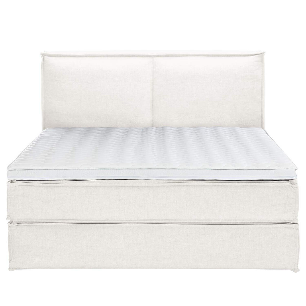BOXSPRINGBETT 180/200 cm  in Creme  - Creme/Schwarz, Design, Textil (180/200cm) - home24
