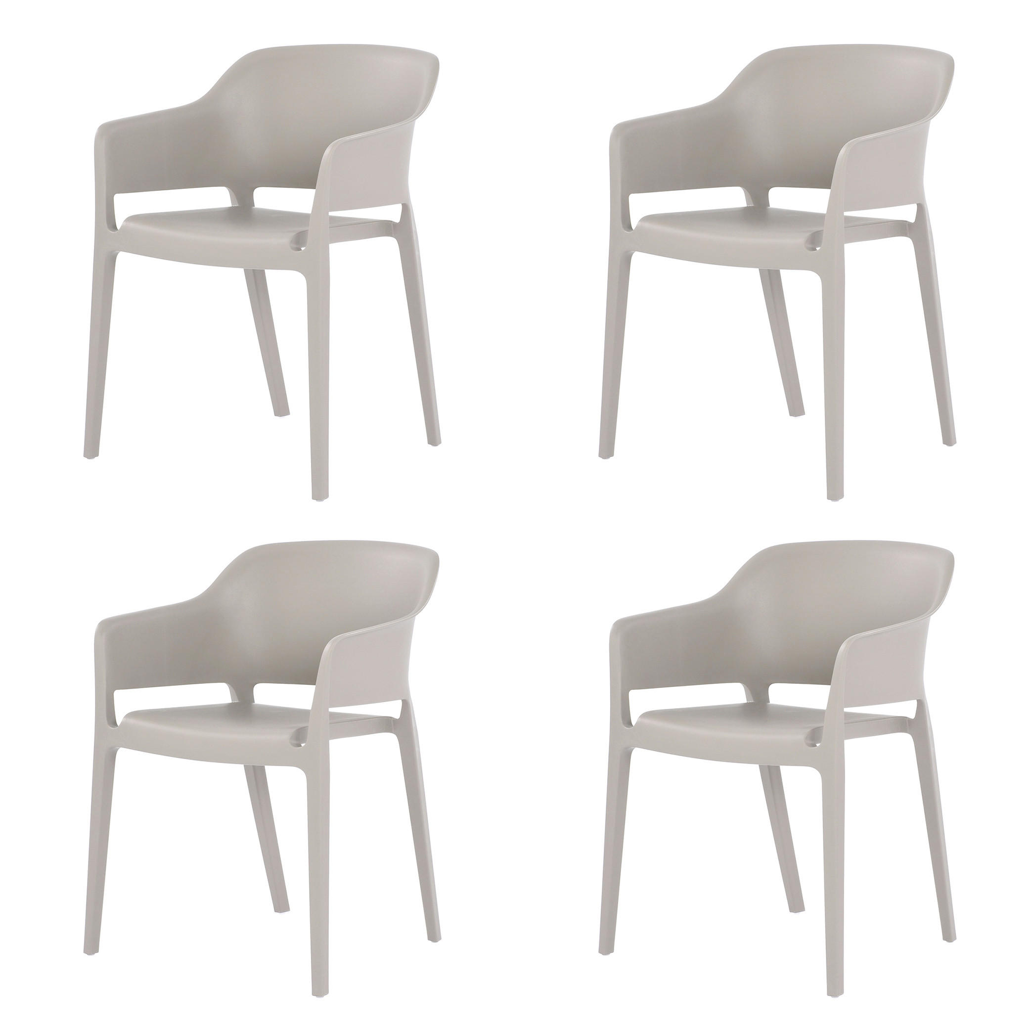 GARTENSTUHL-SET Kunststoff Hellgrau  - Hellgrau, MODERN, Kunststoff (54,5/77,5/55cm) - Gardenson