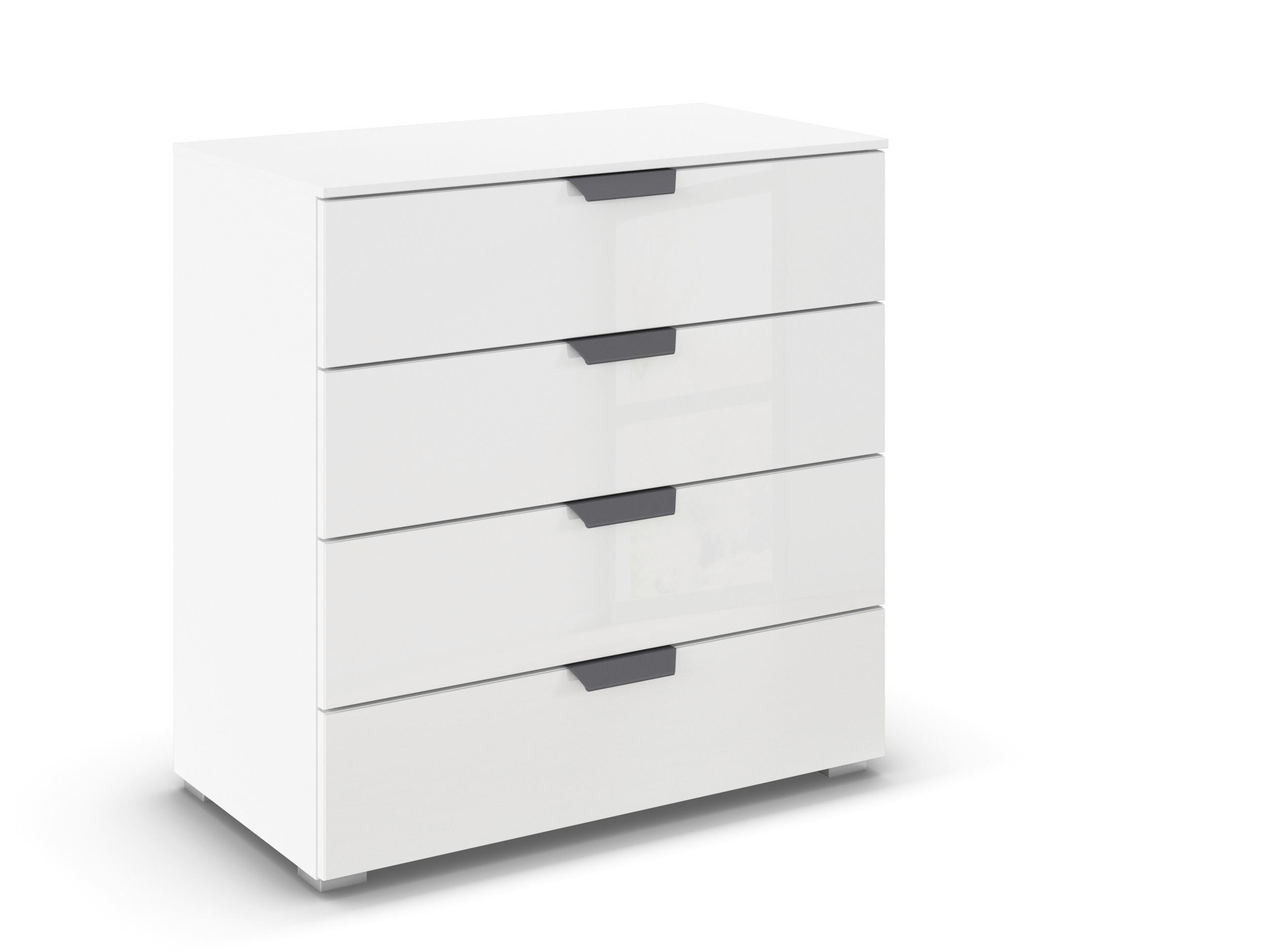 KOMMODE  in 80/81/42 cm  - Dunkelgrau/Weiß, Design, Glas/Holzwerkstoff (80/81/42cm) - Carryhome