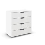 KOMMODE  in 80/81/42 cm  - Dunkelgrau/Weiß, Design, Glas/Holzwerkstoff (80/81/42cm) - Xora