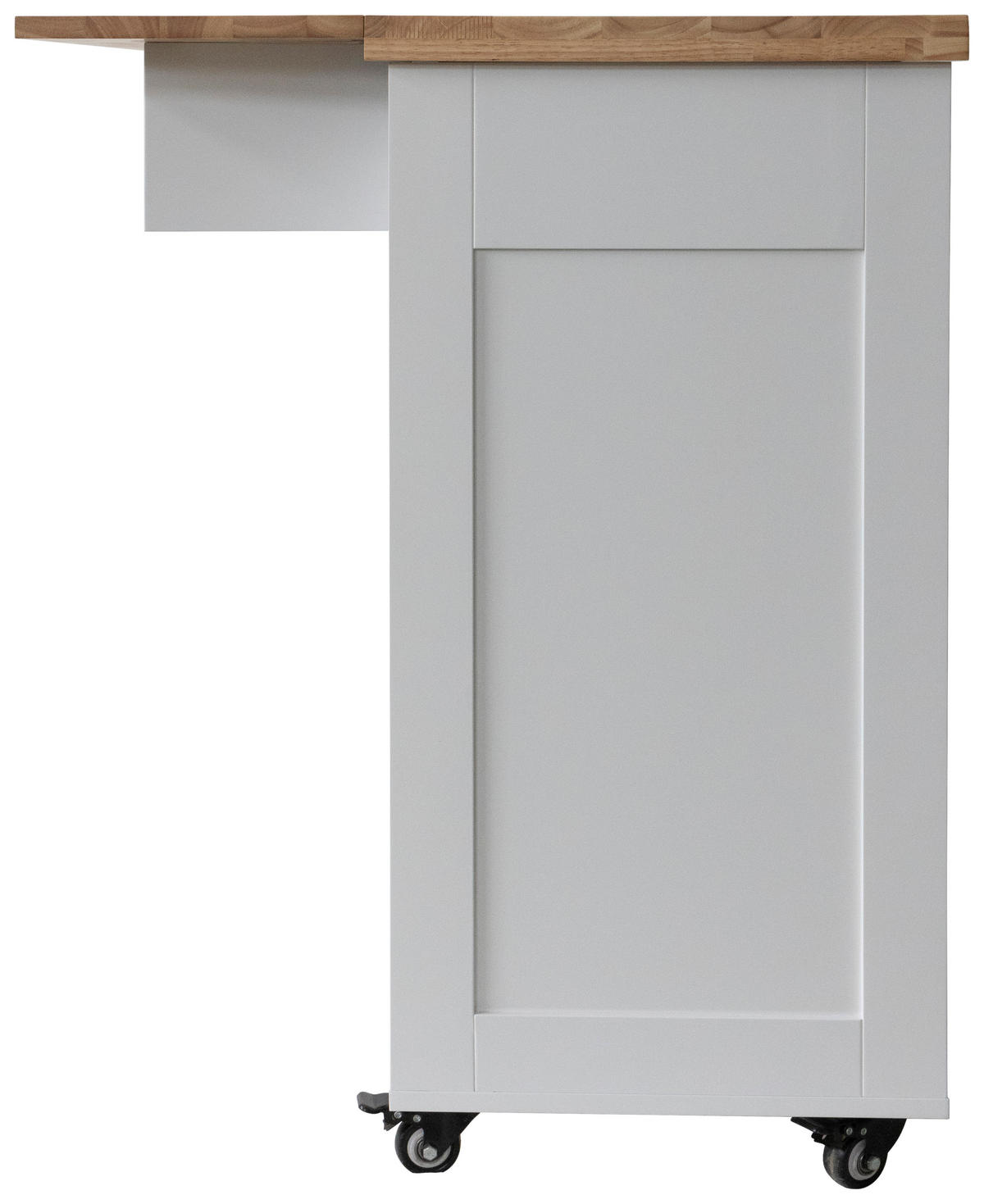 SERVIERWAGEN Kautschukholz vollmassiv Weiß  - Schwarz/Weiß, Basics, Holz/Holzwerkstoff (89/90/68cm) - MID.YOU